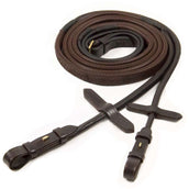 Schockemöhle Rênes Premium Caoutchouc Marron foncé/Or Schockemöhle Rênes Premium Caoutchouc Marron foncé/Or
