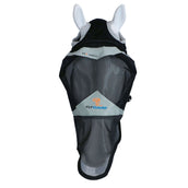 Shires Masque Anti-Mouches avec Découpe D'oreille et Rabat de Nez Noir Shires Masque Anti-Mouches avec Découpe D'oreille et Rabat de Nez Noir