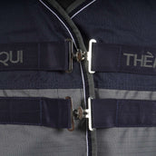 EQUITHÈME Turnout Rug Tyrex High Neck 600D 150g Marine/Gris Dots EQUITHÈME Turnout Rug Tyrex High Neck 600D 150g Marine/Gris Dots