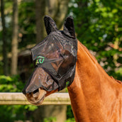 Agradi Horse Masque Anti-Mouches Fine Mesh avec Oreilles et Nez Noir Agradi Horse Masque Anti-Mouches Fine Mesh avec Oreilles et Nez Noir
