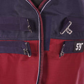 EQUITHÈME Couverture d'Extérieur Tyrex 1200D 150g avec Demi Cou Marine/Bordeaux EQUITHÈME Couverture d'Extérieur Tyrex 1200D 150g avec Demi Cou Marine/Bordeaux