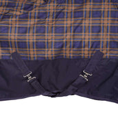 HKM Couverture à Col Haut Providence Karo 1200D 300g Remplissage en Coton Carreaux Marine/Marron HKM Couverture à Col Haut Providence Karo 1200D 300g Remplissage en Coton Carreaux Marine/Marron