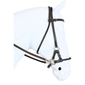 F.R.A. Bridon sans Mors Pariba Side Pull Rênes en Cuir Marron/Brass Metal F.R.A. Bridon sans Mors Pariba Side Pull Rênes en Cuir Marron/Brass Metal