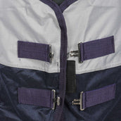 HKM Couverture Anti-Mouches Rain with Neck and Bellyflap Bleu Foncé/Gris HKM Couverture Anti-Mouches Rain with Neck and Bellyflap Bleu Foncé/Gris