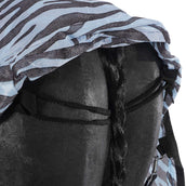 HKM Couverture Anti-Mouches Zebra avec Couvre-cou Aqua/Noir HKM Couverture Anti-Mouches Zebra avec Couvre-cou Aqua/Noir