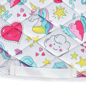 HB Tapis de Selle Unicorn Cartoon Impression Blanche HB Tapis de Selle Unicorn Cartoon Impression Blanche