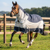 Velder Horsewear Premium Couverture Anti-Mouches Rainless Fall Navy/Pearl Silver Velder Horsewear Premium Couverture Anti-Mouches Rainless Fall Navy/Pearl Silver