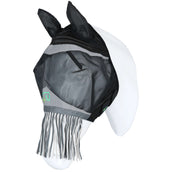 Agradi Horse Masque Anti-Mouches Fine Mesh avec Oreilles et Franges Noir Agradi Horse Masque Anti-Mouches Fine Mesh avec Oreilles et Franges Noir
