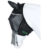Agradi Horse Masque Anti-Mouches Fine Mesh avec Oreilles et Franges Noir Agradi Horse Masque Anti-Mouches Fine Mesh avec Oreilles et Franges Noir