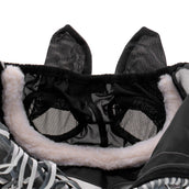 Agradi Horse Masque Anti-Mouches Fine Mesh avec Oreilles et Franges Noir Agradi Horse Masque Anti-Mouches Fine Mesh avec Oreilles et Franges Noir