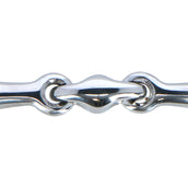 HKM Mors de Filet Double Brisure Acier Inoxydable 16mm RVS HKM Mors de Filet Double Brisure Acier Inoxydable 16mm RVS