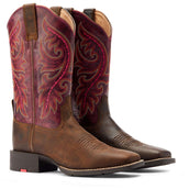 Ariat Bottes Western Round Up Back Zip Femme Worn Mocha/Rasberry Ariat Bottes Western Round Up Back Zip Femme Worn Mocha/Rasberry