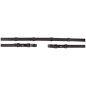 BR Rênes de Dressage Cuir/Caoutchouc Arrêts 16mm Noir BR Rênes de Dressage Cuir/Caoutchouc Arrêts 16mm Noir