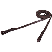 BR Rênes de Dressage Cuir/Caoutchouc Arrêts 16mm Marron BR Rênes de Dressage Cuir/Caoutchouc Arrêts 16mm Marron