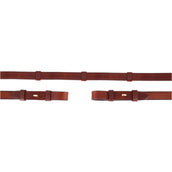 BR Rênes de Dressage Cuir/Caoutchouc Arrêts 16mm Tobacco/gold BR Rênes de Dressage Cuir/Caoutchouc Arrêts 16mm Tobacco/gold
