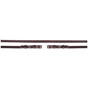 BR Rênes de Dressage Cuir Fermé 13mm Blind Marron/Argent BR Rênes de Dressage Cuir Fermé 13mm Blind Marron/Argent