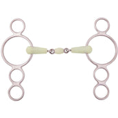BR Mors de Filet Résine Apple Mouth 4 Anneaux 18mm RVS BR Mors de Filet Résine Apple Mouth 4 Anneaux 18mm RVS