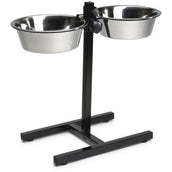 Beeztees Porte-Écuelle pour 2 Gamelles en Acier Inoxydable Noir Beeztees Porte-Écuelle pour 2 Gamelles en Acier Inoxydable Noir