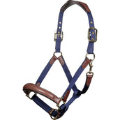HKM Licol Luna Cuir/Nylon Bleu foncé/Marron HKM Licol Luna Cuir/Nylon Bleu foncé/Marron
