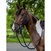 HKM Licol en Corde avec Rênes Bleu Foncé HKM Licol en Corde avec Rênes Bleu Foncé