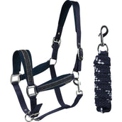 HORKA Ensemble Licol Equestrian Pro Crystals & Pearls Bleu HORKA Ensemble Licol Equestrian Pro Crystals & Pearls Bleu