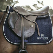 Kentucky Tapis de Selle De Saut Fishbone Leather Marin Kentucky Tapis de Selle De Saut Fishbone Leather Marin