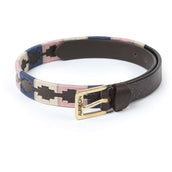 Aubrion by Shires Ceinture Skinny Polo Navy/Rose/Naturel Aubrion by Shires Ceinture Skinny Polo Navy/Rose/Naturel