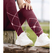 ELT Chaussettes d'Équitation Argyle Velvet Red ELT Chaussettes d'Équitation Argyle Velvet Red