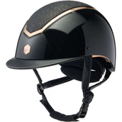 Charles Owen Bombe Kylo Sparkly Black Gloss/Rose Gold Charles Owen Bombe Kylo Sparkly Black Gloss/Rose Gold