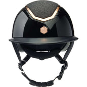 Charles Owen Bombe Kylo Sparkly Wide Peak Black Gloss/Rose Gold Charles Owen Bombe Kylo Sparkly Wide Peak Black Gloss/Rose Gold