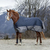 EQUITHÈME Couverture Imperméable Tyrex 600D 50g Marine/Gris Dots EQUITHÈME Couverture Imperméable Tyrex 600D 50g Marine/Gris Dots