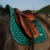 EQUITHÈME Tapis de Selle Nacre de Saut Vert Foncé EQUITHÈME Tapis de Selle Nacre de Saut Vert Foncé