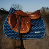 EQUITHÈME Tapis de Selle Nacre de Saut Bleu Acier EQUITHÈME Tapis de Selle Nacre de Saut Bleu Acier