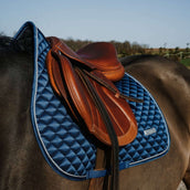 EQUITHÈME Tapis de Selle Nacre de Saut Bleu Acier EQUITHÈME Tapis de Selle Nacre de Saut Bleu Acier