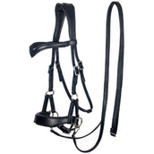 F.R.A. Bridon sans Mors Aruba Side Pull Rênes en Cuir Souple Noir F.R.A. Bridon sans Mors Aruba Side Pull Rênes en Cuir Souple Noir