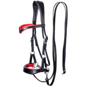 F.R.A. Bridon sans Mors Aruba Side Pull Rênes en Cuir Souple Noir F.R.A. Bridon sans Mors Aruba Side Pull Rênes en Cuir Souple Noir