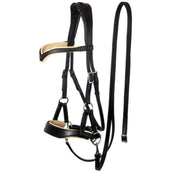 F.R.A. Bridon sans Mors Aruba Side Pull Rênes en Cuir Souple Marron F.R.A. Bridon sans Mors Aruba Side Pull Rênes en Cuir Souple Marron