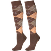 Harry's Horse Chaussettes Check Coffee Quartz Harry's Horse Chaussettes Check Coffee Quartz