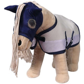 HKM Masque Anti-Mouches Cuddle Horse Gris/Bleu HKM Masque Anti-Mouches Cuddle Horse Gris/Bleu