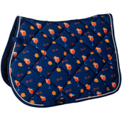HKM Tapis de Selle Splash Polyvalent Bleu foncé/orange HKM Tapis de Selle Splash Polyvalent Bleu foncé/orange