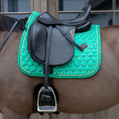 Kentucky Tapis de Selle Velvet Horse Printing Dressage Vert Kentucky Tapis de Selle Velvet Horse Printing Dressage Vert