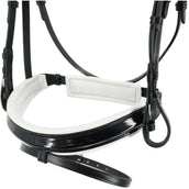 Kieffer Bridon Comfort Paris Anglais Muserolle avec Noseband, Noir Technique, Vernis, 35mm Noir/Blanc Kieffer Bridon Comfort Paris Anglais Muserolle avec Noseband, Noir Technique, Vernis, 35mm Noir/Blanc