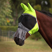 FlyGuard by Shires Masque Anti-Mouches Pro Hi-Viz Fine Mesh avec Oreilles et Franges Fluorescent-jaune FlyGuard by Shires Masque Anti-Mouches Pro Hi-Viz Fine Mesh avec Oreilles et Franges Fluorescent-jaune