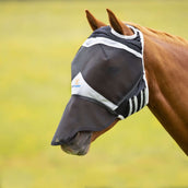Shires Masque Anti-Mouches avec Découpe D'oreille et Rabat de Nez Noir Shires Masque Anti-Mouches avec Découpe D'oreille et Rabat de Nez Noir