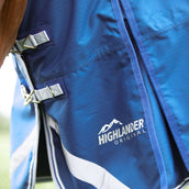 Highlander Original by Shires Couverture d'Hiver Turnout 200g avec Couvre-cou Bleu Highlander Original by Shires Couverture d'Hiver Turnout 200g avec Couvre-cou Bleu