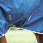 Highlander Original by Shires Couverture d'Hiver Turnout 200g avec Couvre-cou Bleu Highlander Original by Shires Couverture d'Hiver Turnout 200g avec Couvre-cou Bleu