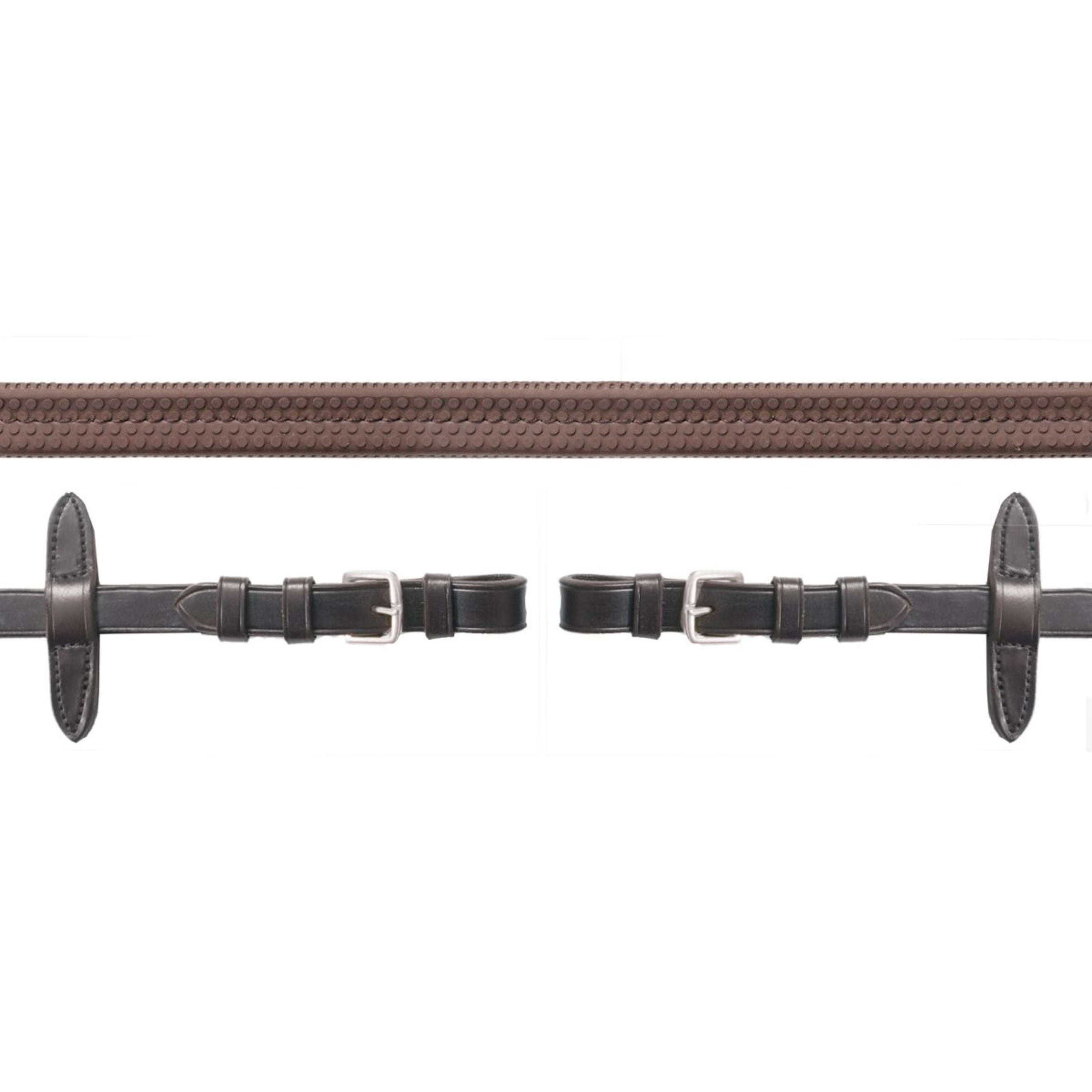 Schockemöhle Rênes Neo Line Caoutchouc Marron/Argent