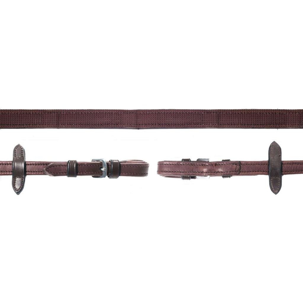 Schockemöhle Rênes Durasoft Grip Caoutchouc DonkerMarron/Argent