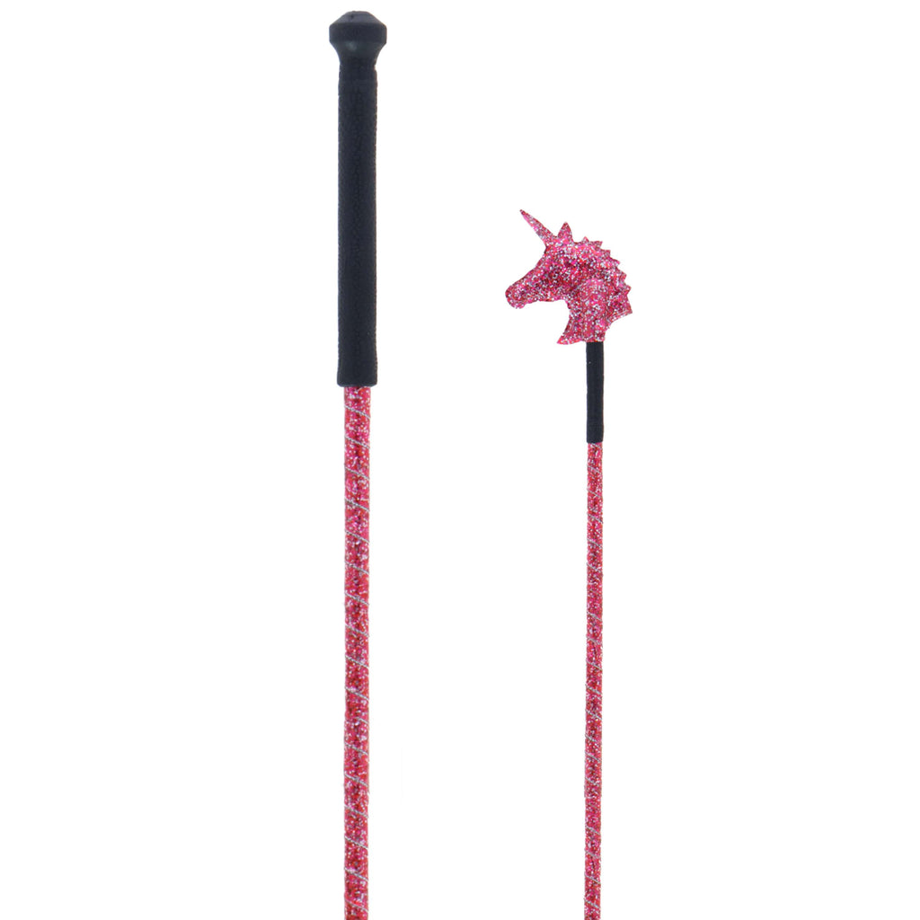 Dublin Cravache de Saut Glitter Unicorn Rouge
