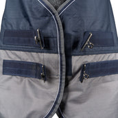 EQUITHÈME Couverture d'Extérieur Tyrex 600 D Fleece 0g Polaire Bleu Marine/Gris